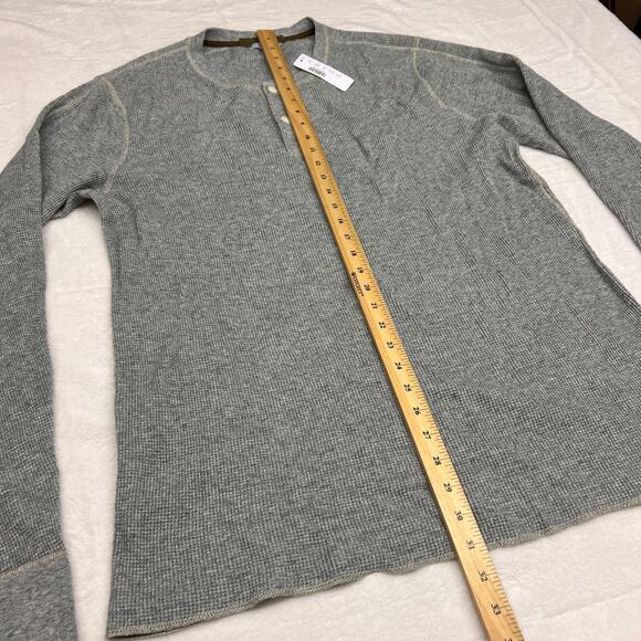 Wallace & Barnes Thermal Shirt Mens XXLT Gray Waffle Knit Henley Tee Casual - Picture 7 of 8